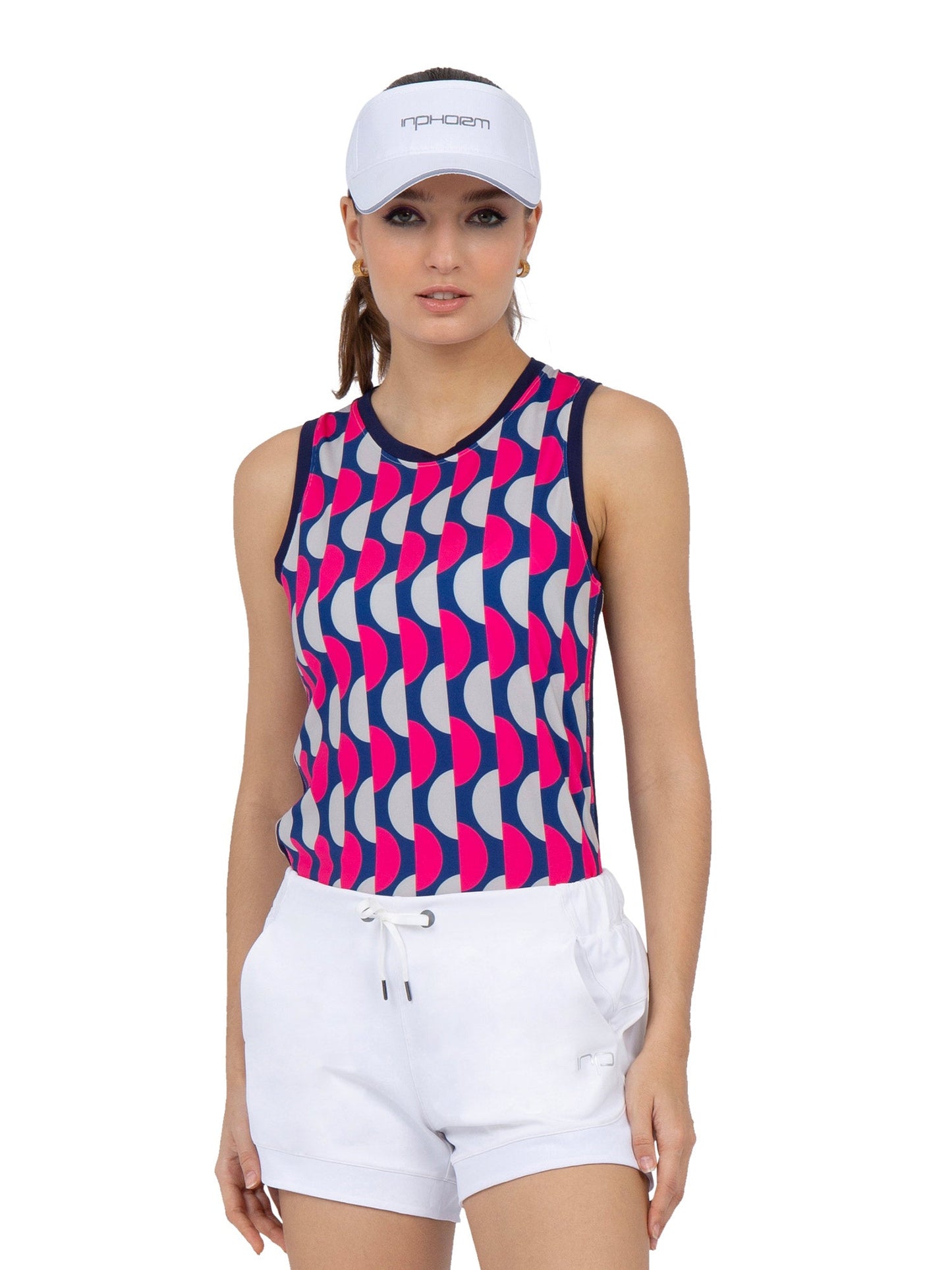 Athleisure Short and Geo Print Performance Tank outfit