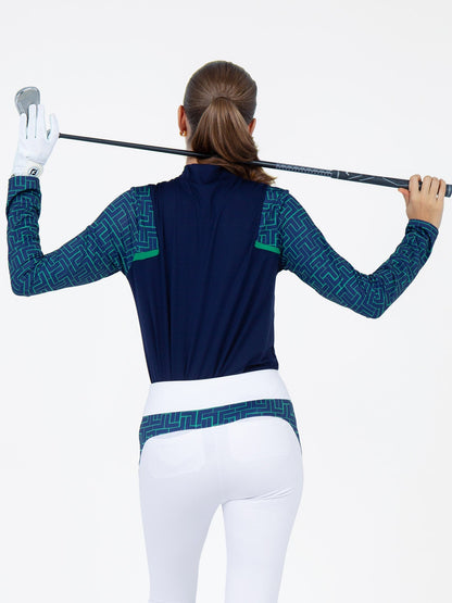 Golf Ready Capri and Long Sleeve Mock Neck outfit